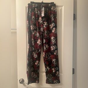 ED HARDY Soft Fleece Loungewear in Black/Logo  & Skull Print Size MEDIUM NWT